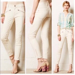 Pilcro & the letterpress quilted moto cream Jeans